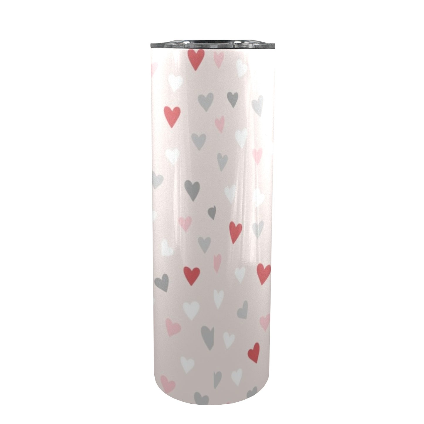 Pretty Hearts - 20oz Tall Skinny Tumbler with Lid and Straw