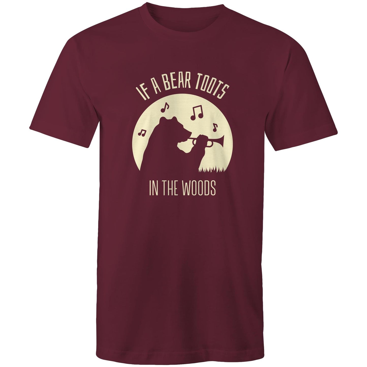 If A Bear Toots In The Woods, Trumpet Player - Mens T-Shirt Burgundy Mens T-shirt animal Music