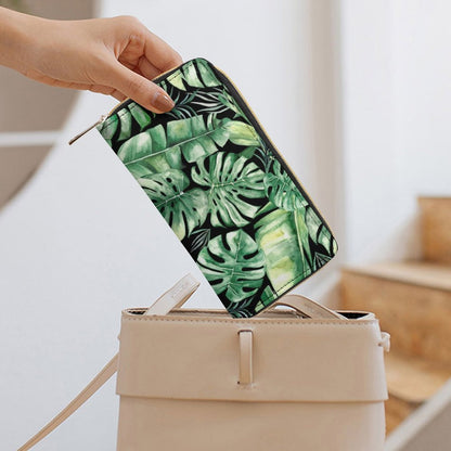 Jungle Leaves - Leather Wallet / Purse