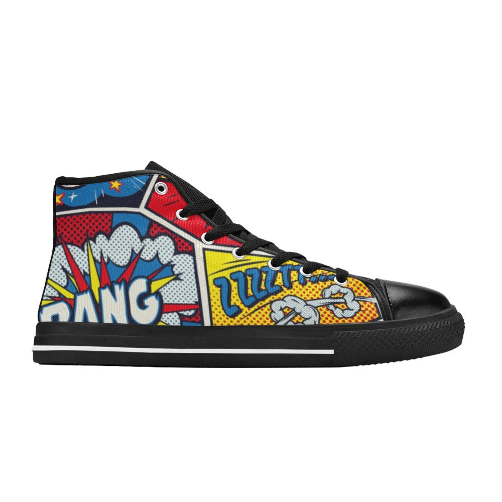 Comic Book - Men's High Top Canvas Shoes