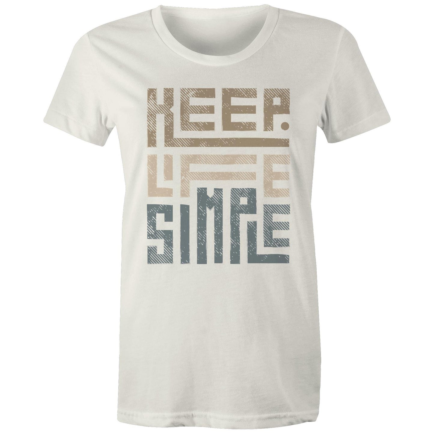 Keep Life Simple - Womens T-shirt Natural Womens T-shirt Positivity Printed In Australia