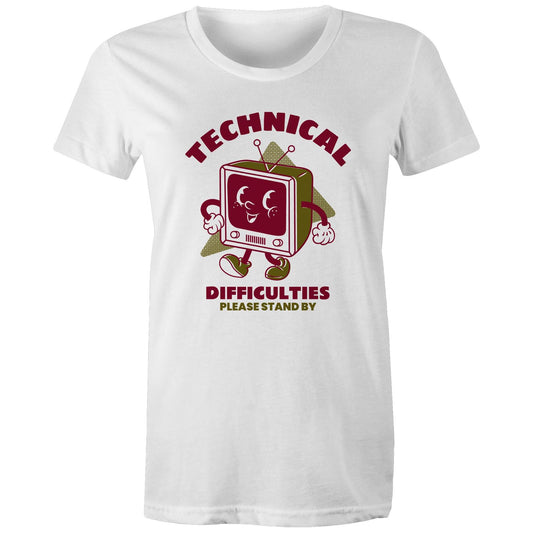 Retro TV, Technical Difficulties - Womens T-shirt