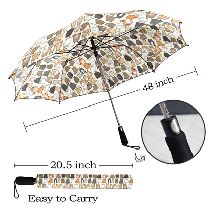 Lots Of Cats - Semi-Automatic Foldable Umbrella