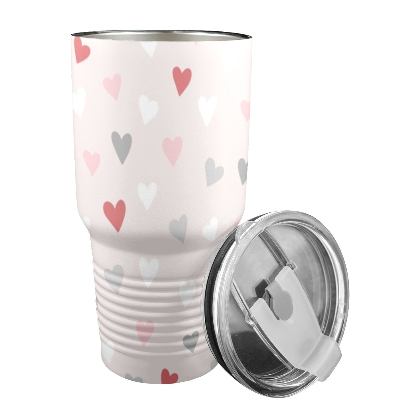 Pretty Hearts - 30oz Insulated Stainless Steel Mobile Tumbler