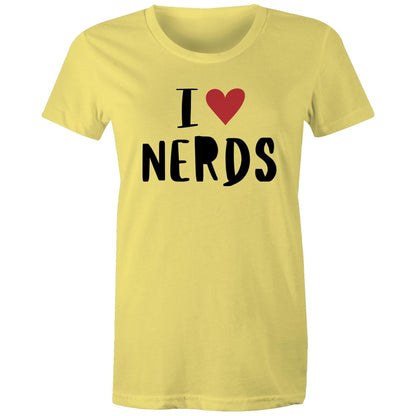 I Love Nerds, Heart - Womens T-shirt