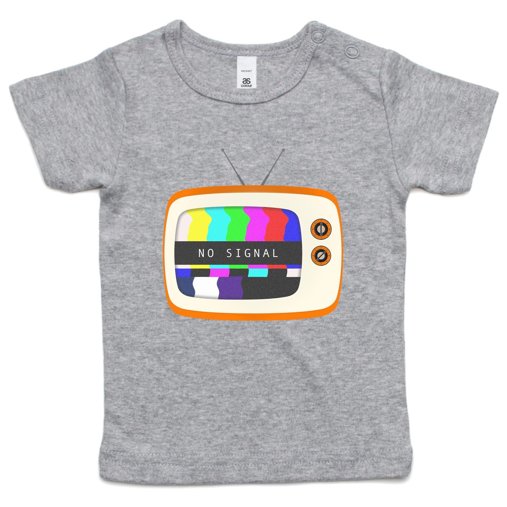 Retro Television, No Signal - Baby T-shirt Grey Marle Baby T-shirt Retro