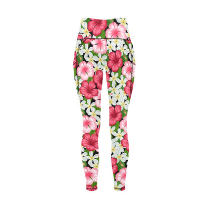 Hibiscus - Women's Leggings with Pockets