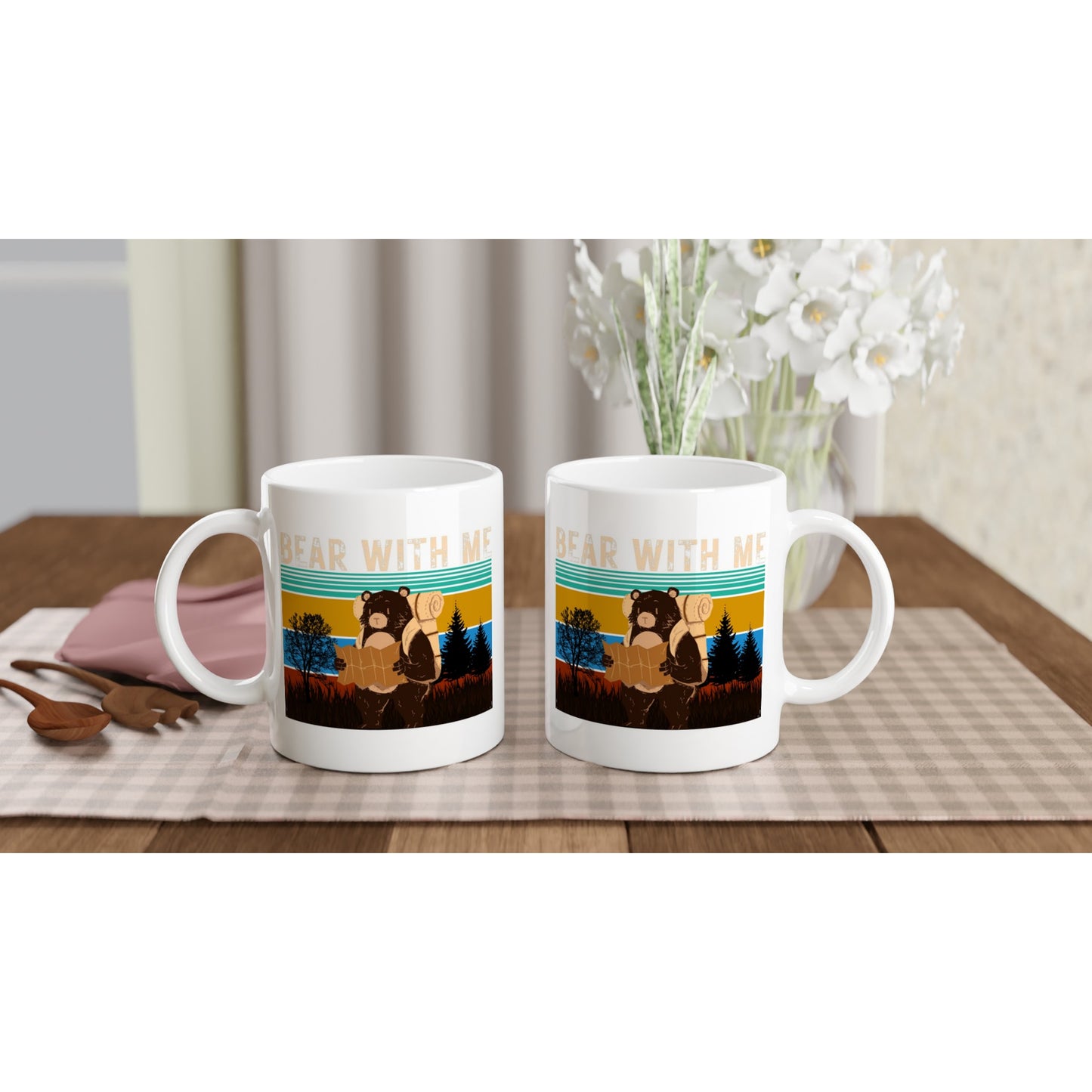 Bear With Me - White 11oz Ceramic Mug White 11oz Mug animal Globally Fulfilled