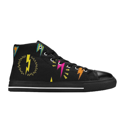 Fun Lightning - Kids High Top Canvas Shoes Kids High Top Canvas Shoes comic Printed Offshore