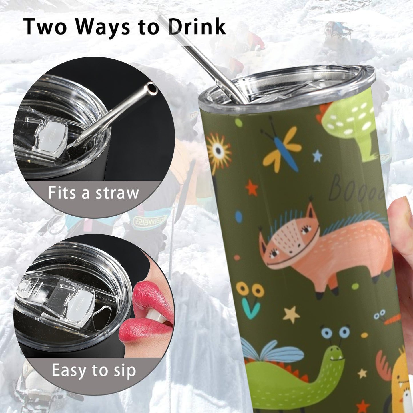 Monsters - 20oz Tall Skinny Tumbler with Lid and Straw