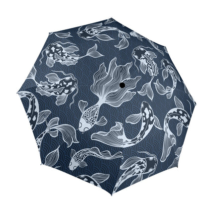 Blue Fish - Semi-Automatic Foldable Umbrella Semi-Automatic Foldable Umbrella Printed Offshore