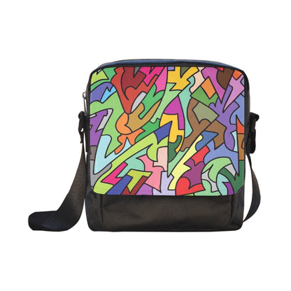 Bright Abstract - Crossbody Nylon Bag Crossbody Bags Printed Offshore