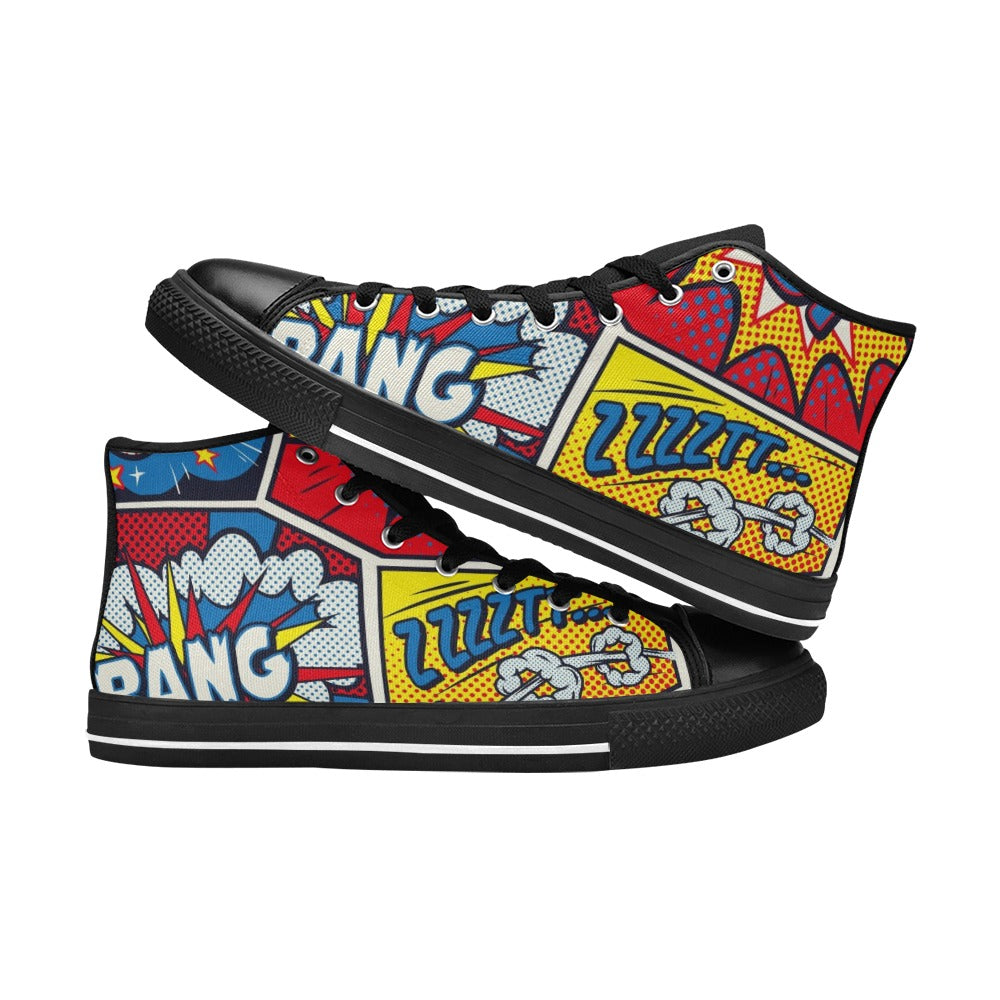 Comic Book - Men's High Top Canvas Shoes