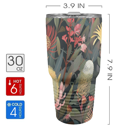 Australian Native Flowers - 30oz Insulated Stainless Steel Mobile Tumbler