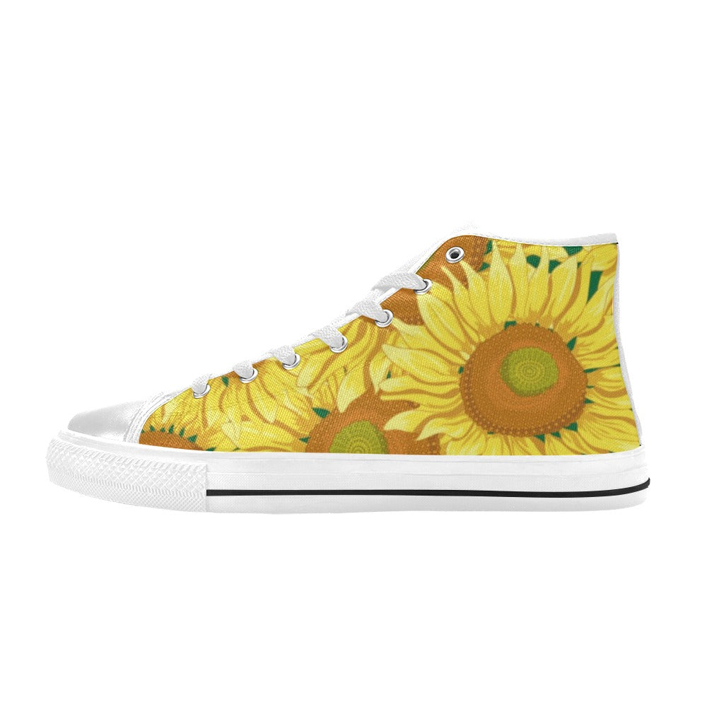 Sunflowers - Women's High Top Canvas Shoes