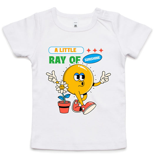 A Little Ray Of Sunshine - Baby T-shirt White Baby T-shirt Retro Summer