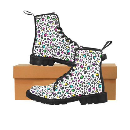 Animal Print In Colour - Martin Boots for Women (Black)