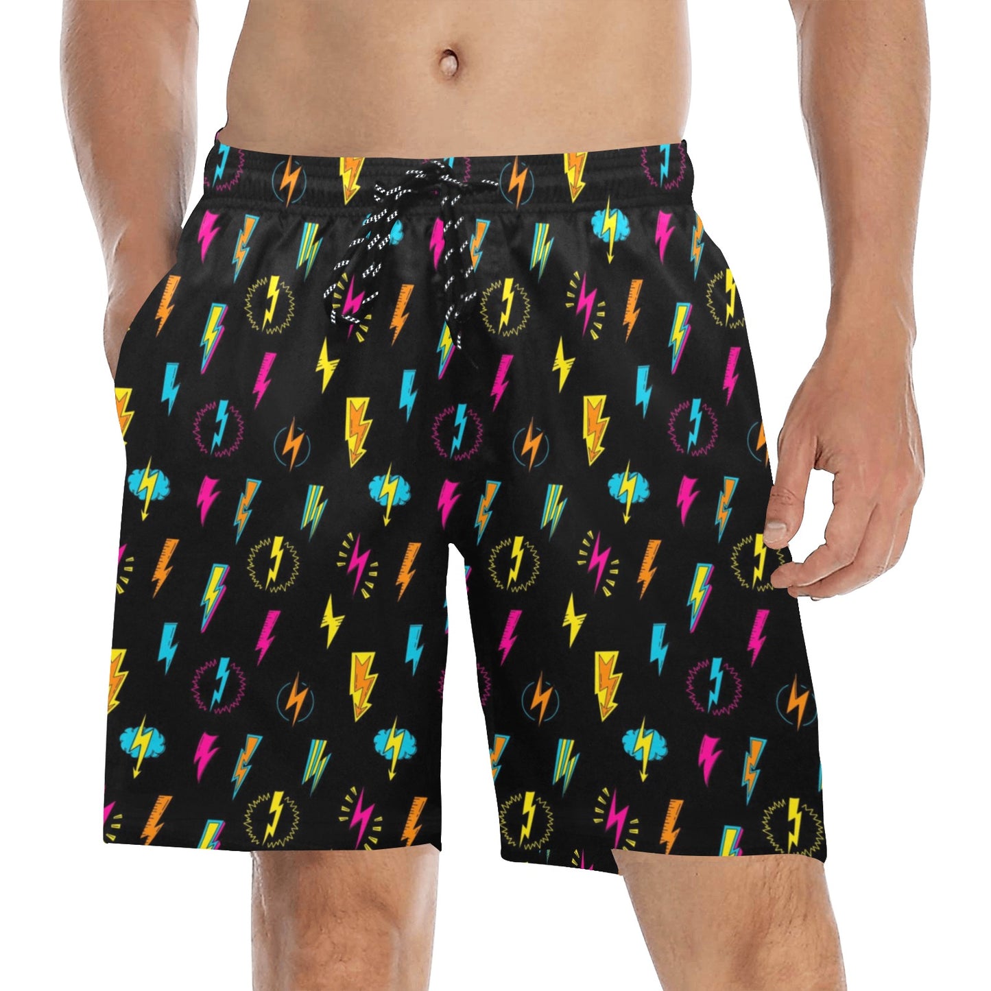 Fun Lightning - Men's Mid-Length Beach Shorts