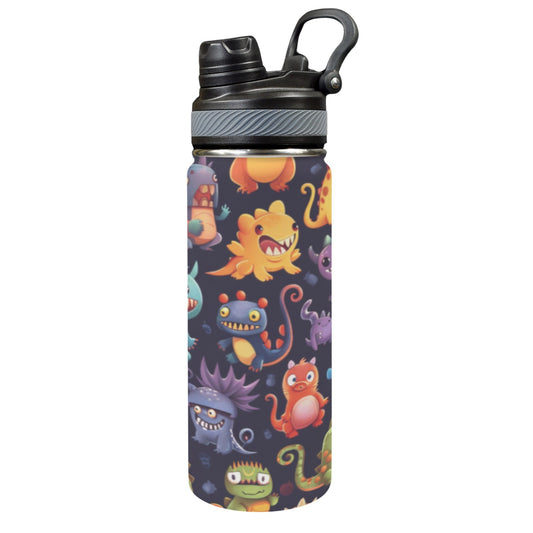 Monster Mania - Insulated Water Bottle with Dual-Use Lid (18oz)