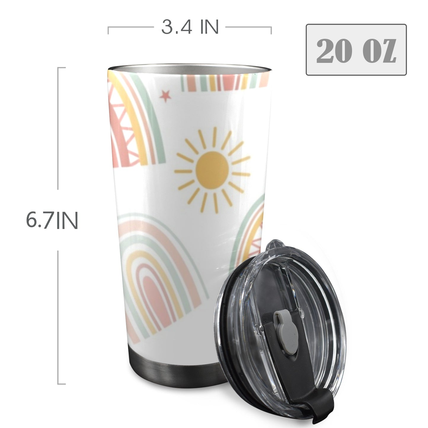 Pastel Rainbows - 20oz Travel Mug / Tumbler