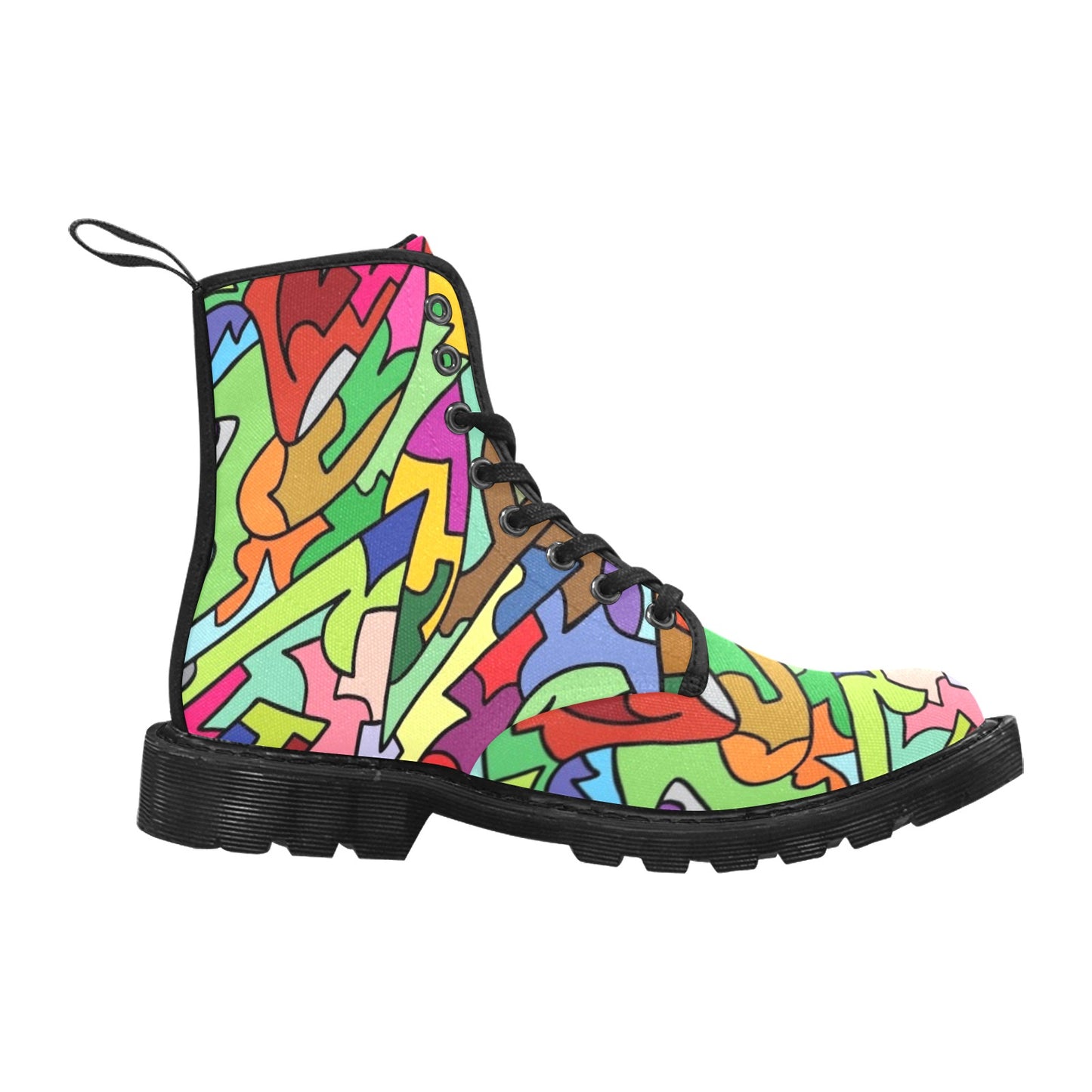 Bright Abstract - Martin Boots for Men (Black)