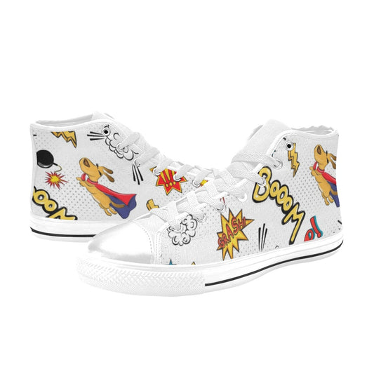 Super Dog - Kids High Top Canvas Shoes