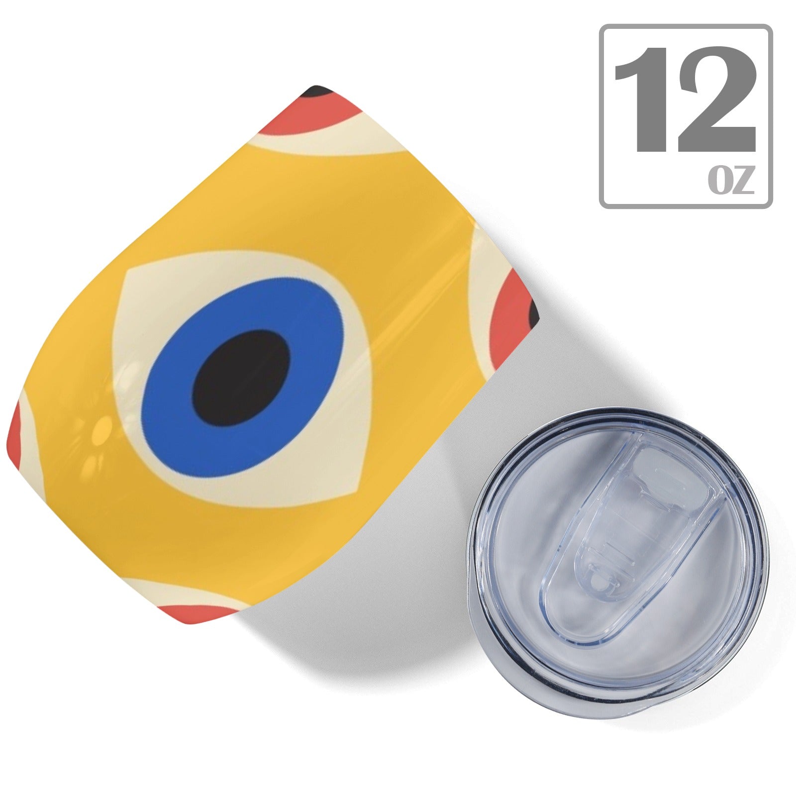 Eyes on Yellow - 12oz Wine Tumbler 12oz Wine Tumbler Printed Offshore