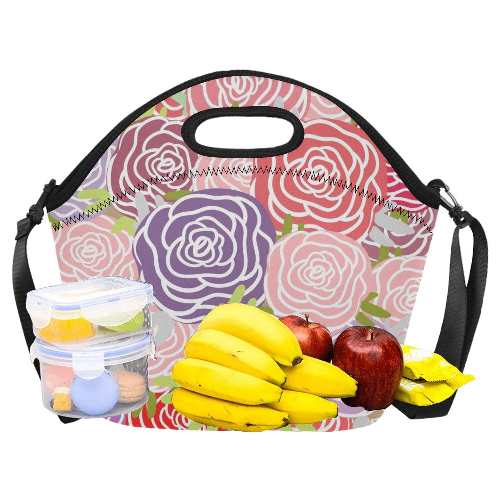 Abstract Roses - Neoprene Lunch Bag/Large Neoprene Lunch Bag/Large Printed Offshore