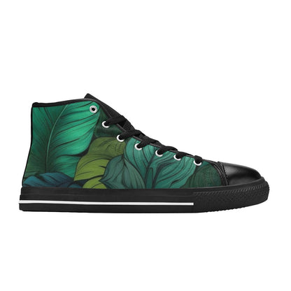 Tropical Leaves - Men's High Top Canvas Shoes