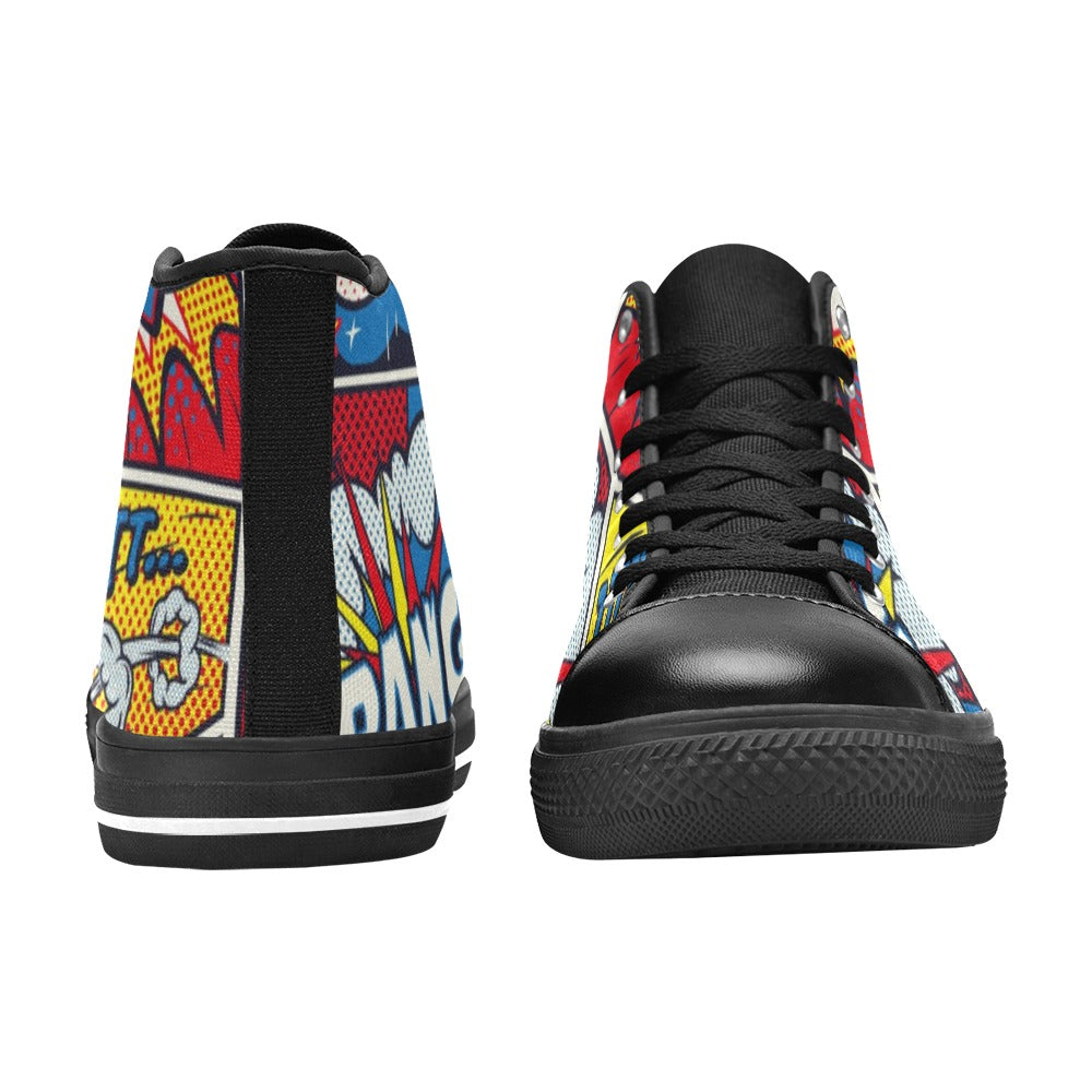 Comic Book - Women's High Top Canvas Shoes