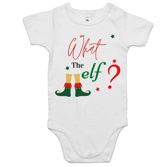 What The Elf? - Baby Bodysuit White Christmas Baby Bodysuit Merry Christmas