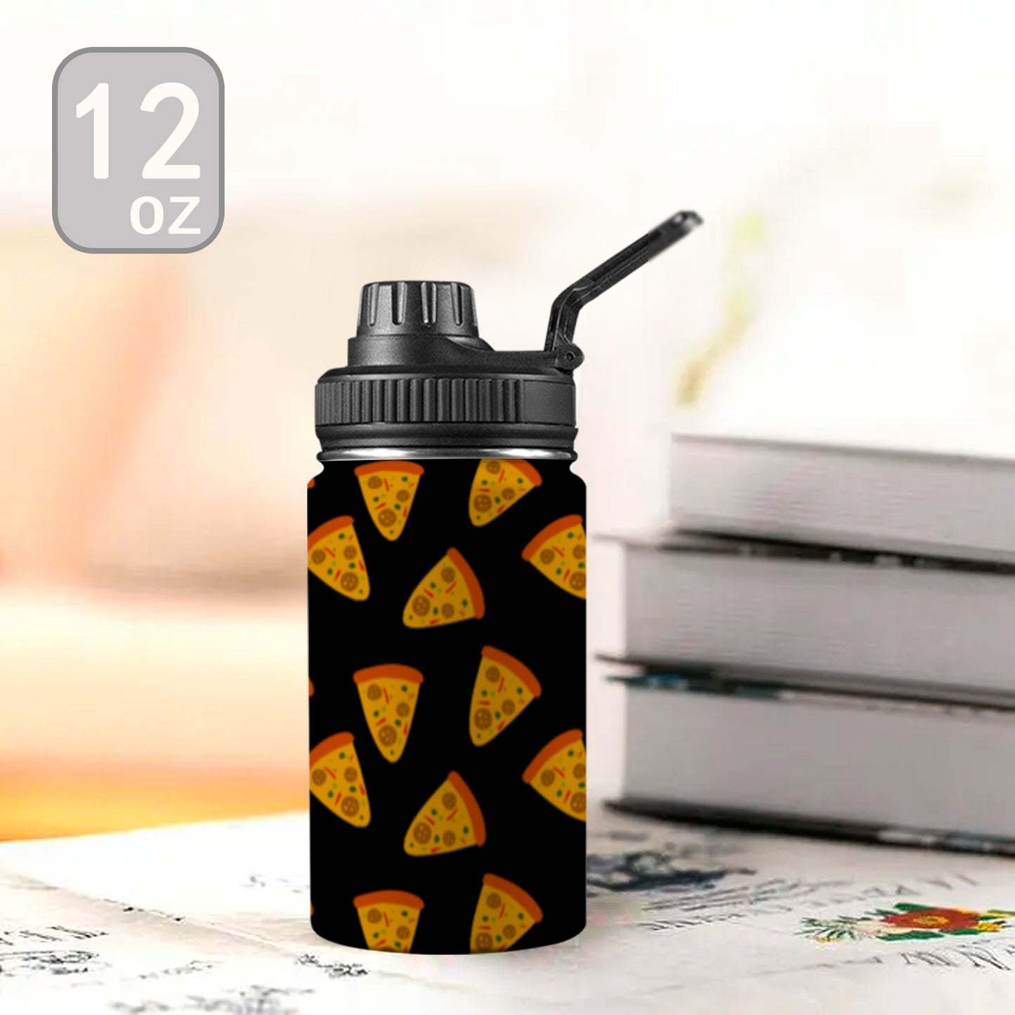 Pizzas - Kids Water Bottle with Chug Lid (12 oz)