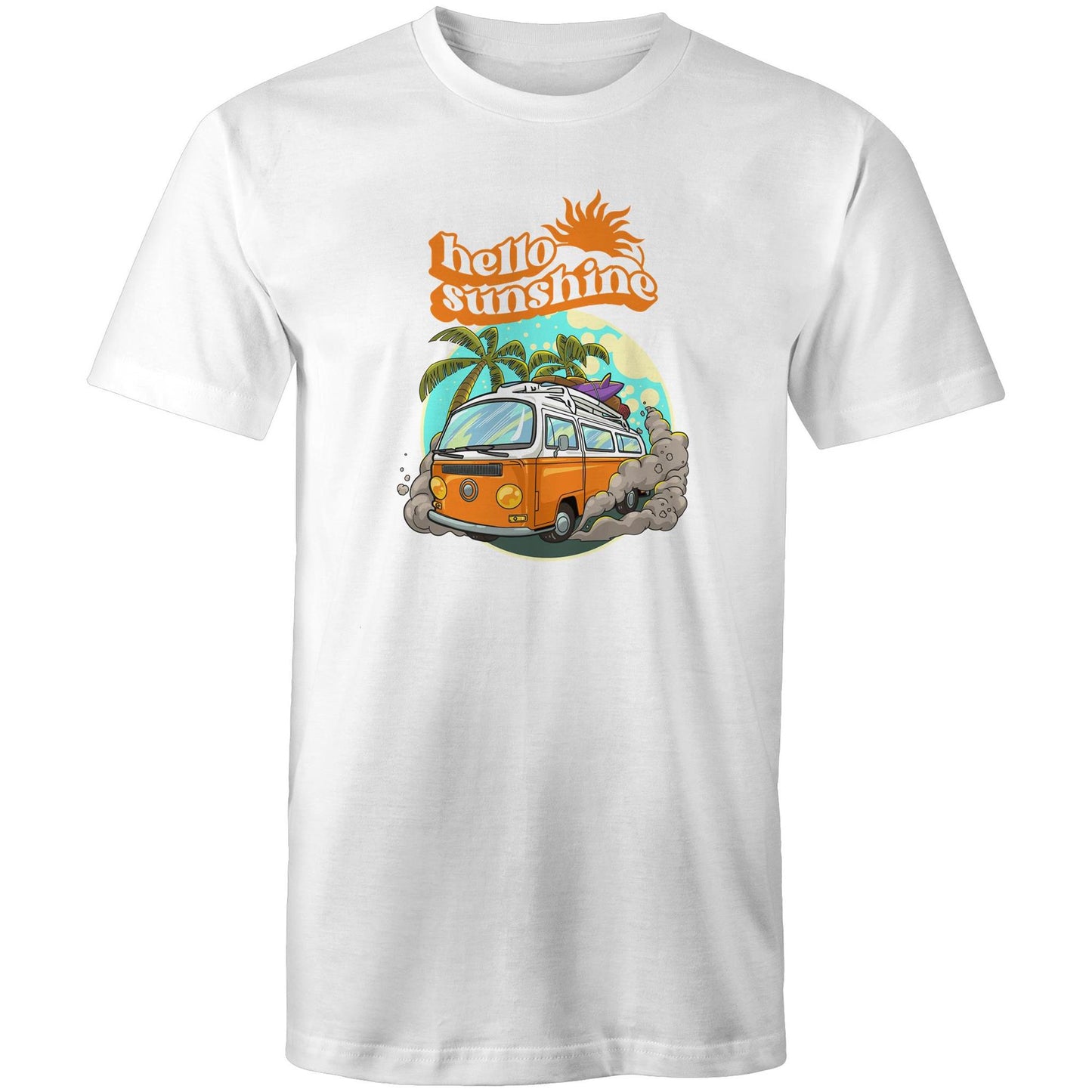 Hello Sunshine, Beach Van - Mens T-Shirt