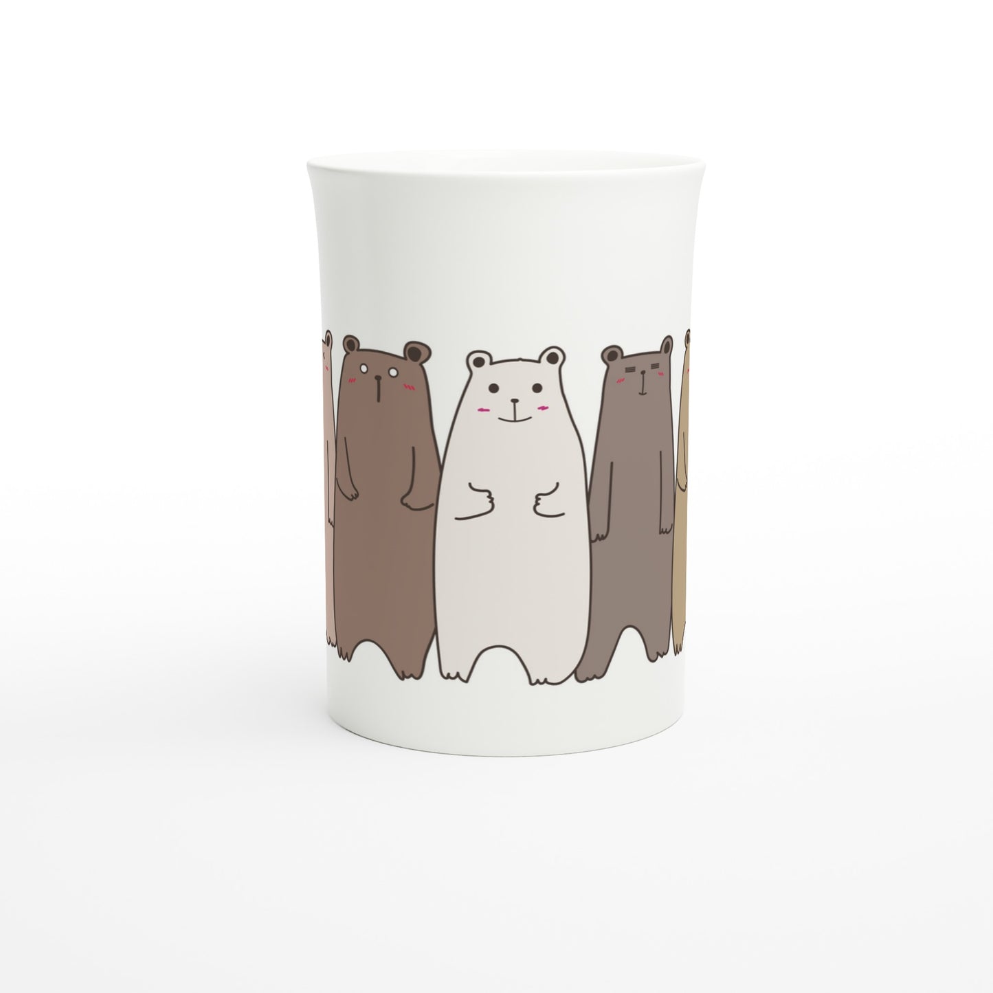 Bears In A Row - White 10oz Porcelain Slim Mug Porcelain Mug animal