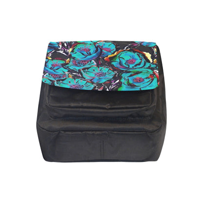 Flower It Blue - Crossbody Nylon Bag Crossbody Bags Plants Printed Offshore