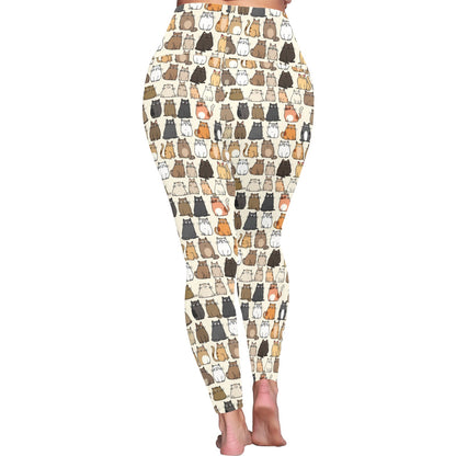 Lots Of Cats - Womens High Waist Leggings (Sizes 16-22)