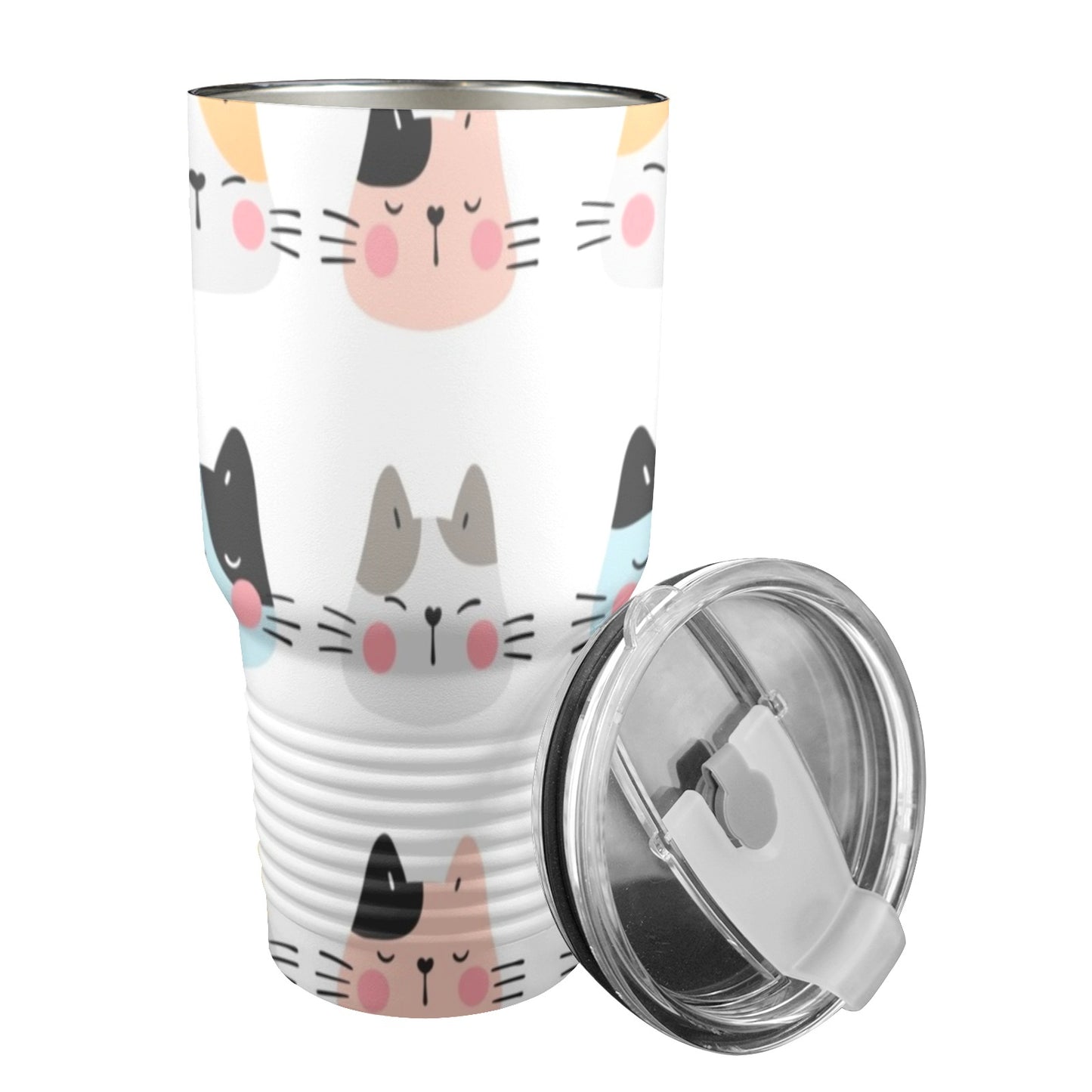 Cat Faces - 30oz Insulated Stainless Steel Mobile Tumbler