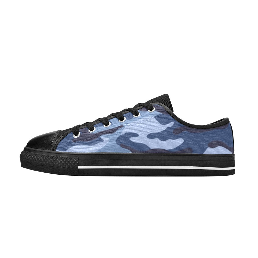 Blue Camouflage - Women's Classic Canvas Shoes