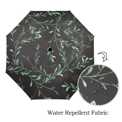 Delicate Leaves - Semi-Automatic Foldable Umbrella Semi-Automatic Foldable Umbrella Printed Offshore