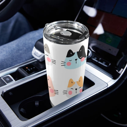 Cat Faces - 20oz Travel Mug / Tumbler