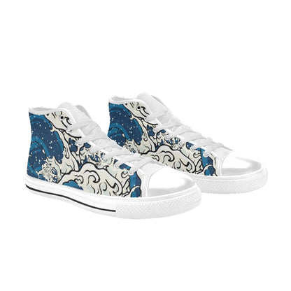 Waves - Men's High Top Canvas Shoes Mens Classic High Top Canvas Shoes Printed Offshore