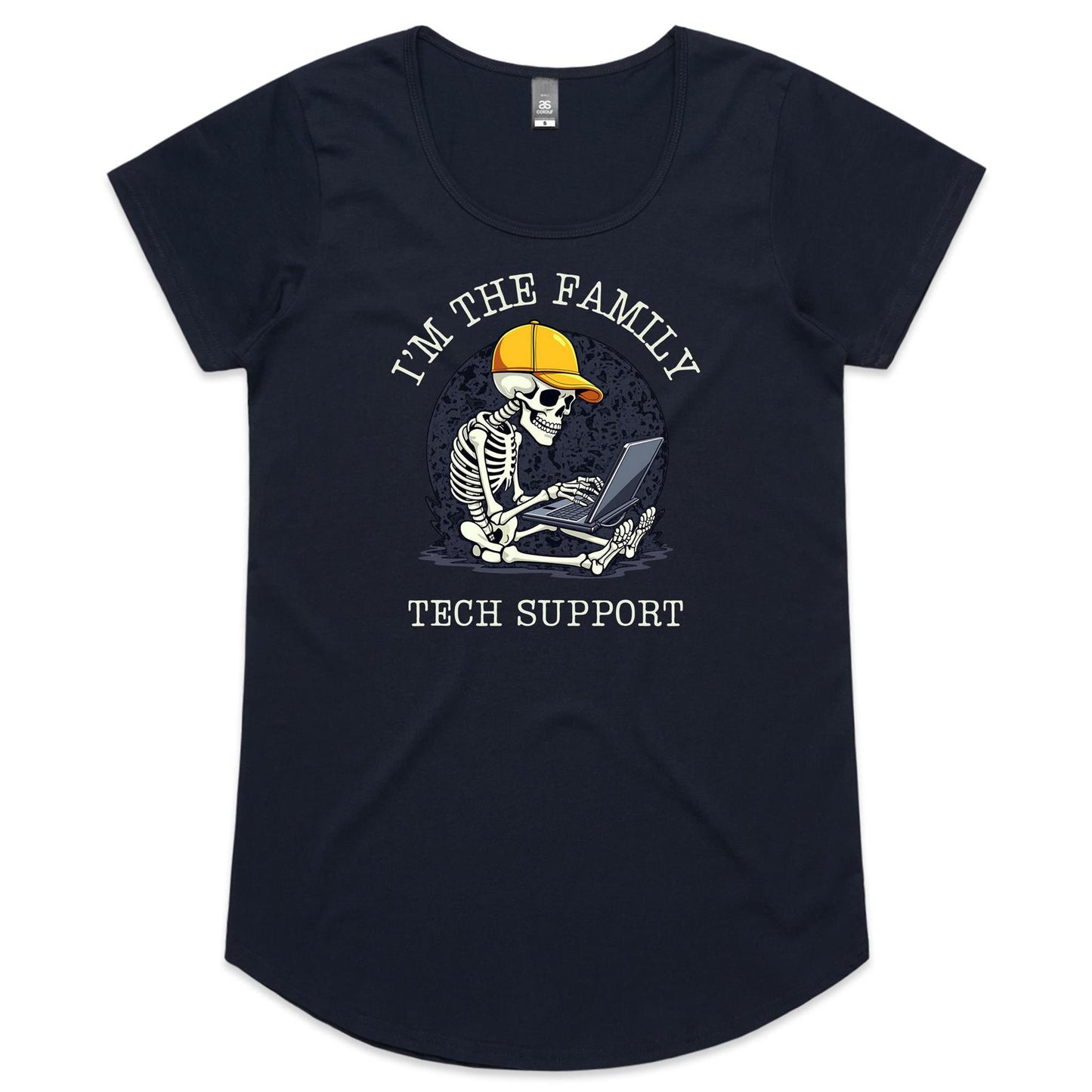 I'm The Family Tech Support - Womens Scoop Neck T-Shirt Navy Womens Scoop Neck T-shirt Printed In Australia Tech