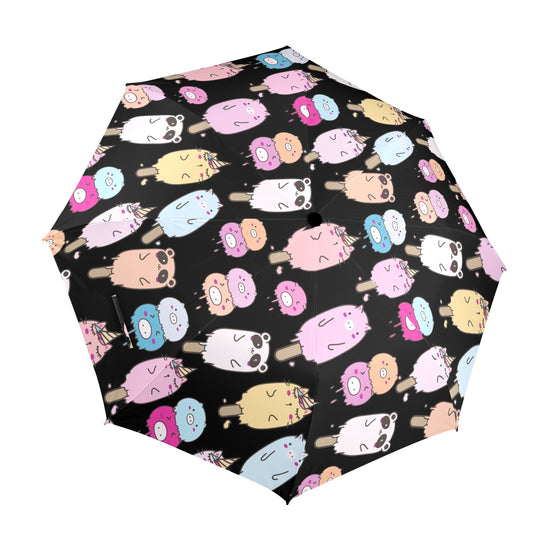 Cute Animal Ice Blocks - Semi-Automatic Foldable Umbrella Semi-Automatic Foldable Umbrella