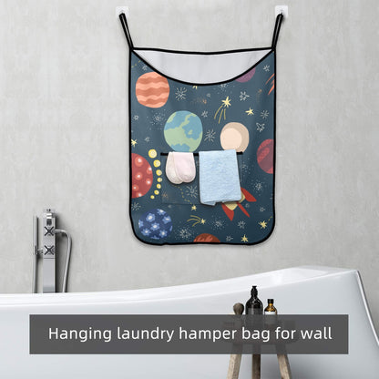 Rocket and Planets In Space - Hanging Laundry Bag