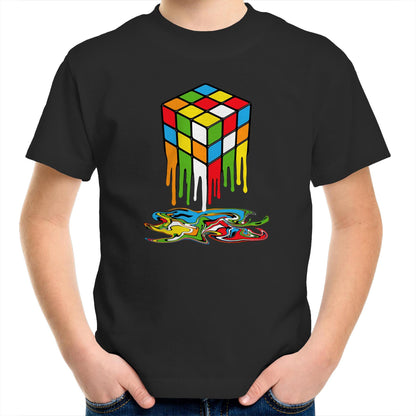 Melting Game Cube - Kids Youth T-shirt Black Kids Youth T-shirt Games