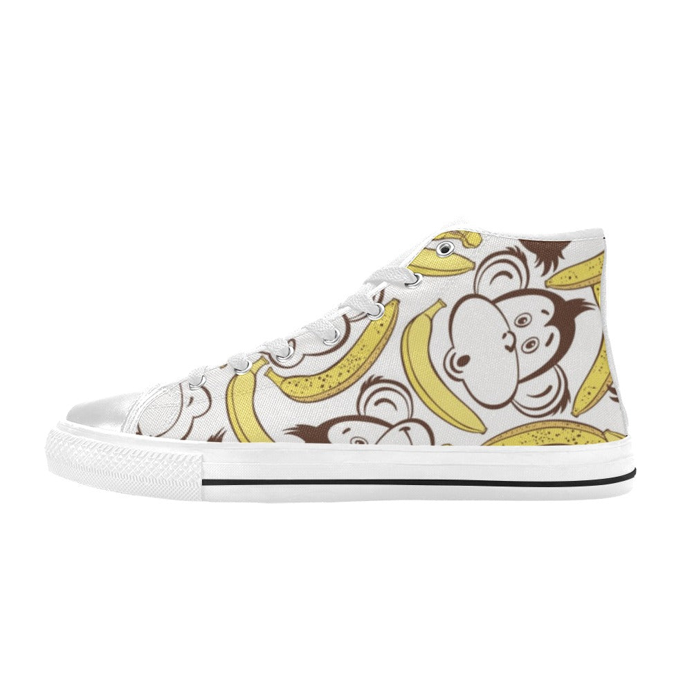 Banana Monkeys - Women's High Top Canvas Shoes