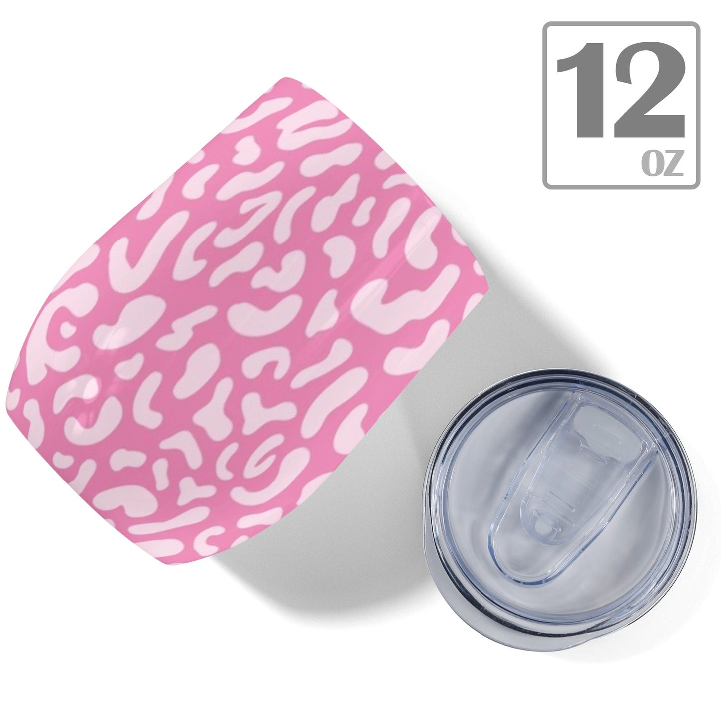 Pink Leopard - 12oz Wine Tumbler 12oz Wine Tumbler animal Printed Offshore