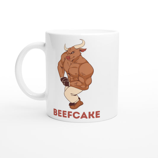 Beefcake - White 11oz Ceramic Mug Default Title White 11oz Mug animal Fitness Funny