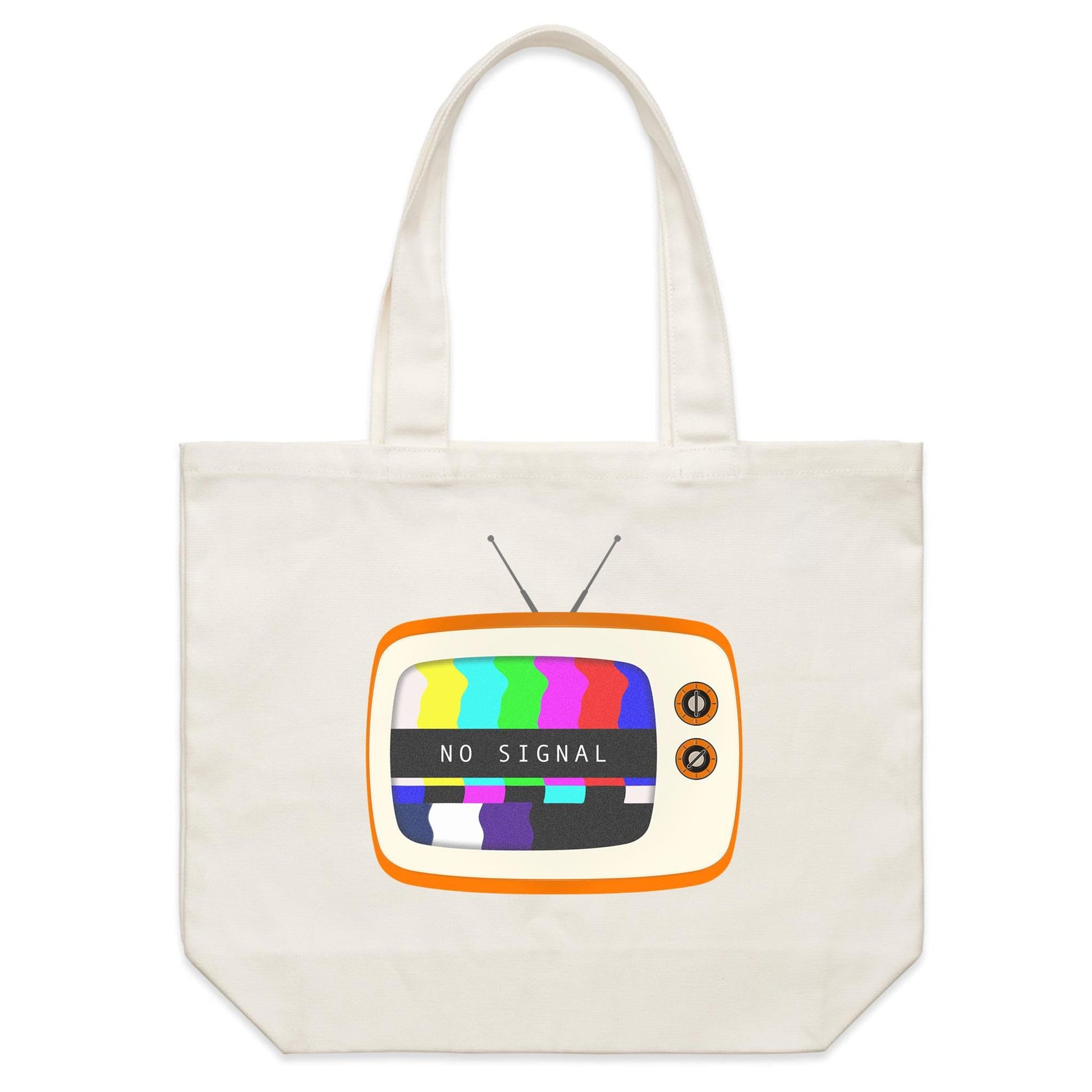 Retro Television, No Signal - Shoulder Canvas Tote Bag Default Title Shoulder Tote Bag Retro