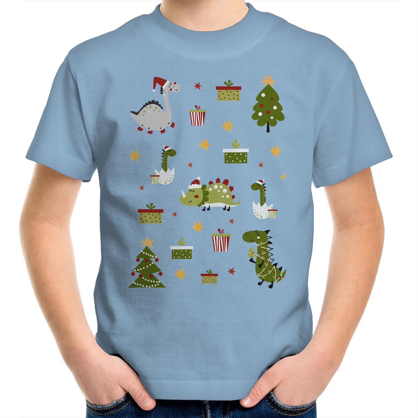 Cute Dinosaur Christmas - Kids Youth T-Shirt